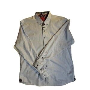 Au Noir Men’s Light Blue Button Up Shirt Long Sleeve Casual XXL